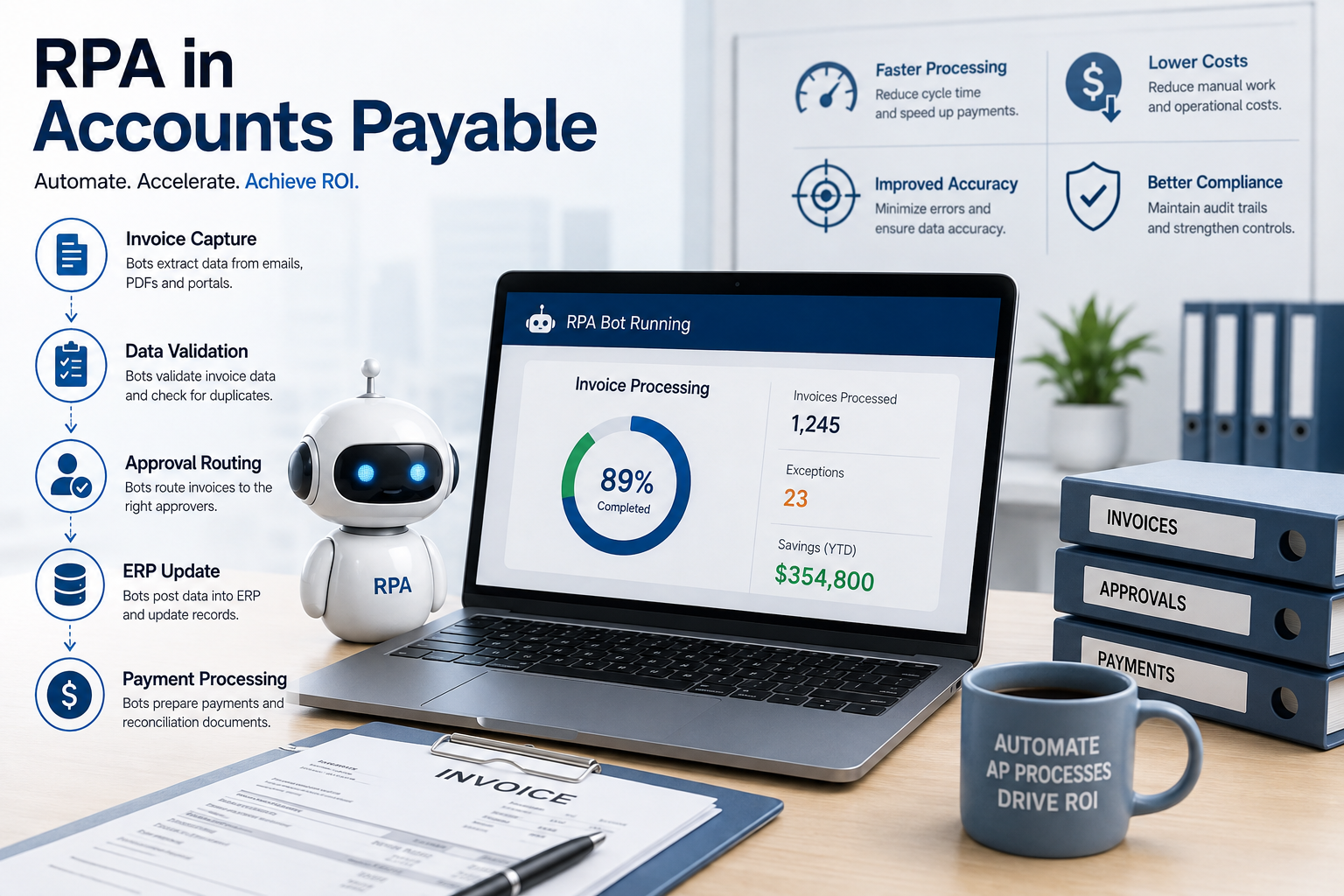 RPA in Accounts Payable automating invoice processing and approval workflows
